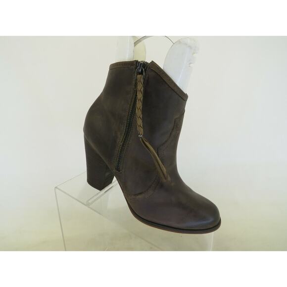 ALDO Womens Brown Leather Zip Fashion Ankle Boots Booties Size 8 M - Picture 1 of 12